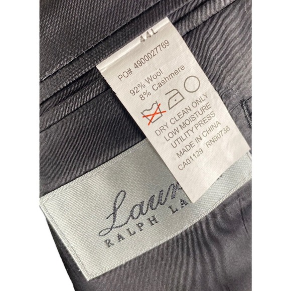 Ralph Lauren 44 Long Cashmere Wool Overcoat Blazer Jacket Mens Gray 44L EUC - Picture 7 of 9